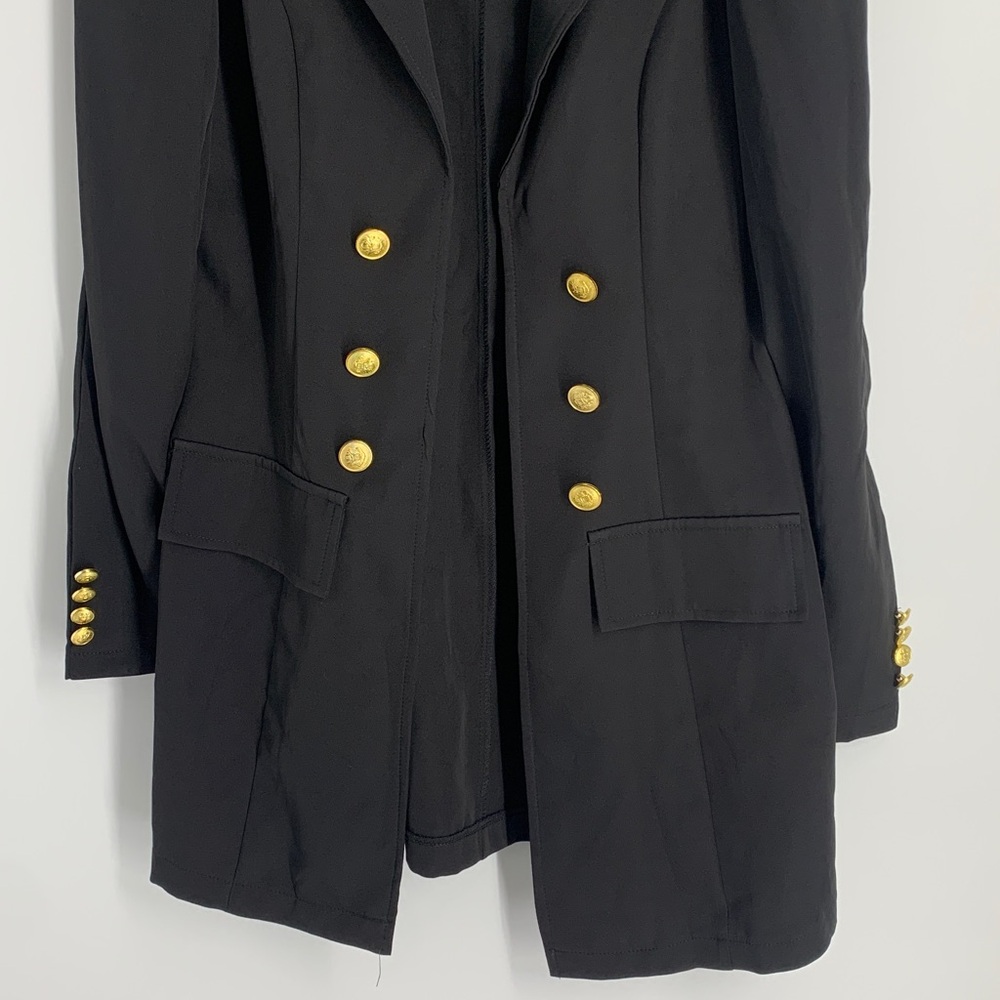 Sz M SHEIN Black women’s Blazer with Gold Buttons - Picture 3 of 10